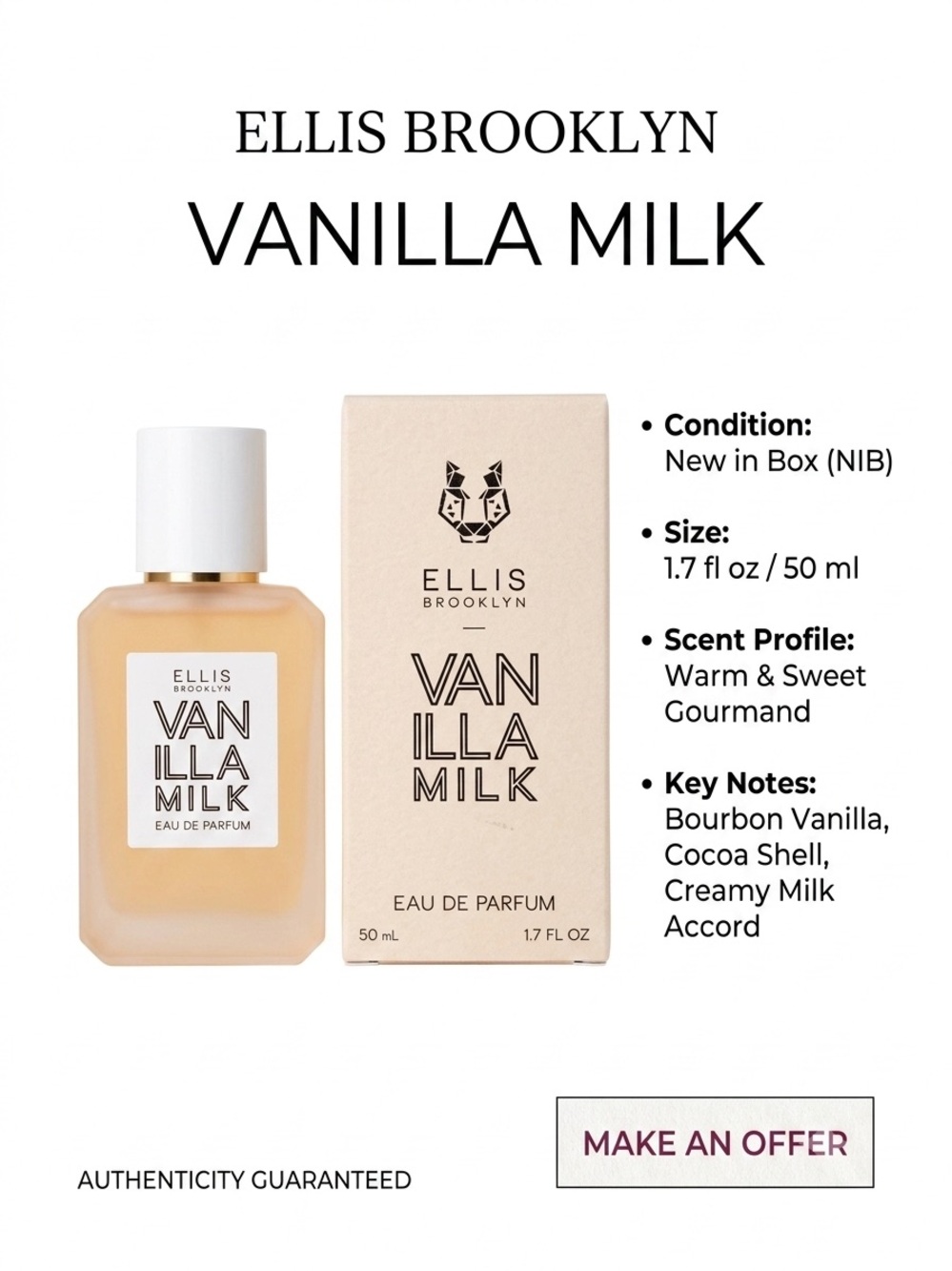Ellis Brooklyn Vanilla Milk Eau de Parfum - Cream - Picture 2 of 3